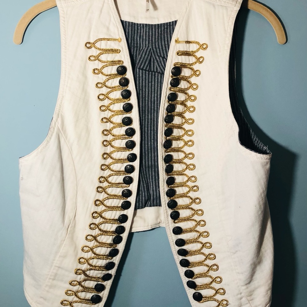 Free People Brocade Button Vest